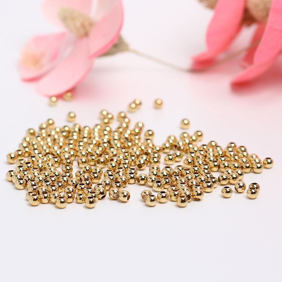 Gopper Smooth Round Beads Plated with a layer of Gold or Silver