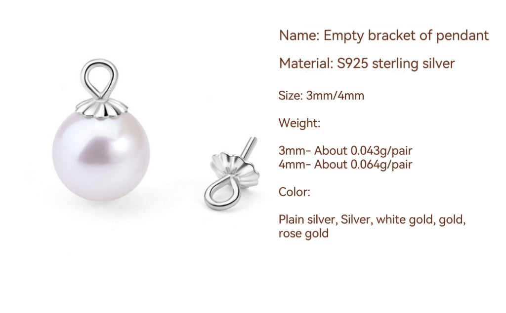 S925 Sterling Silver Empty Holder Of Pendant For Jewelry DIY, Type 2 (With no bead)