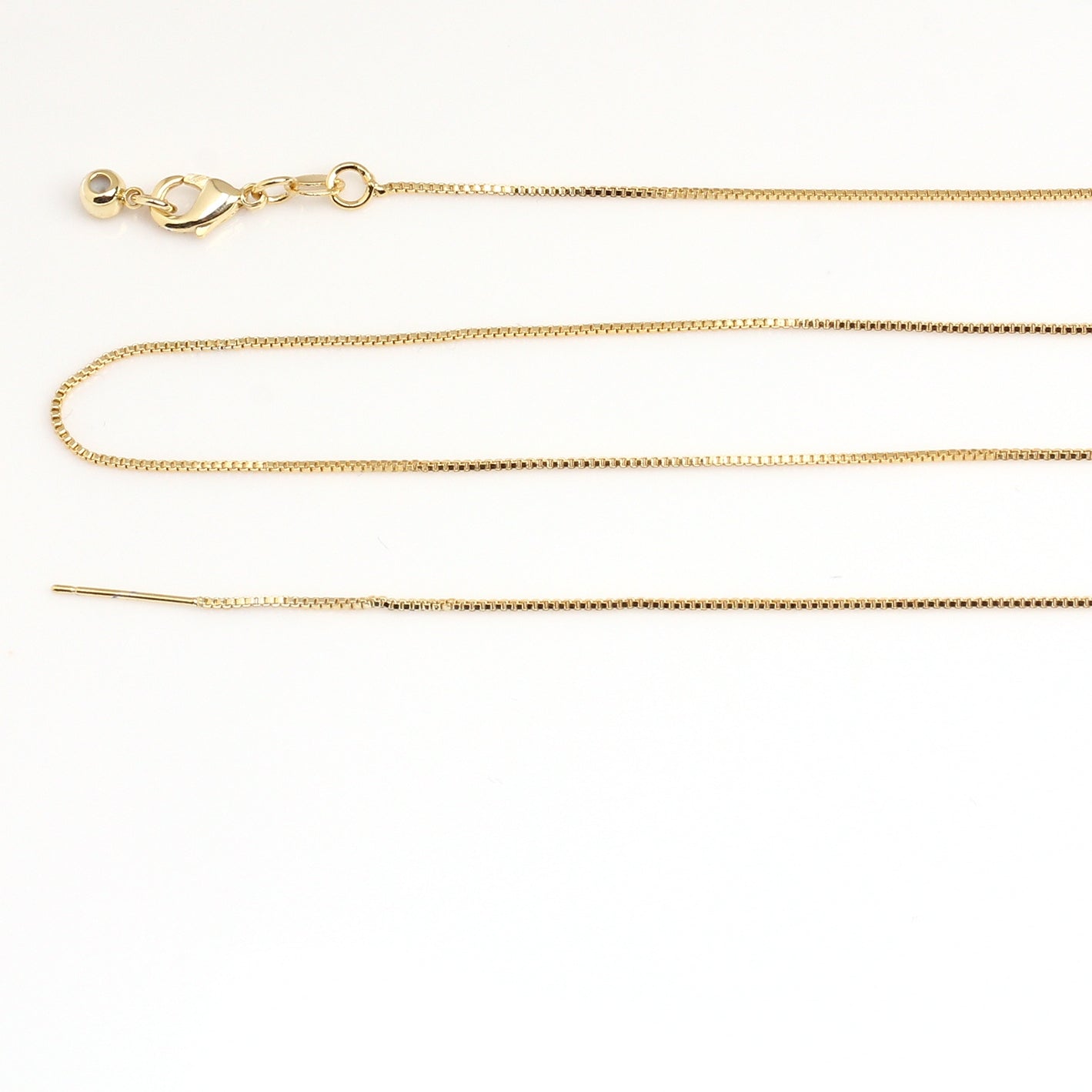 Adjustable Length Box Chain For Jewelry DIY，Covered By 14/18K Real Gold Or Silver