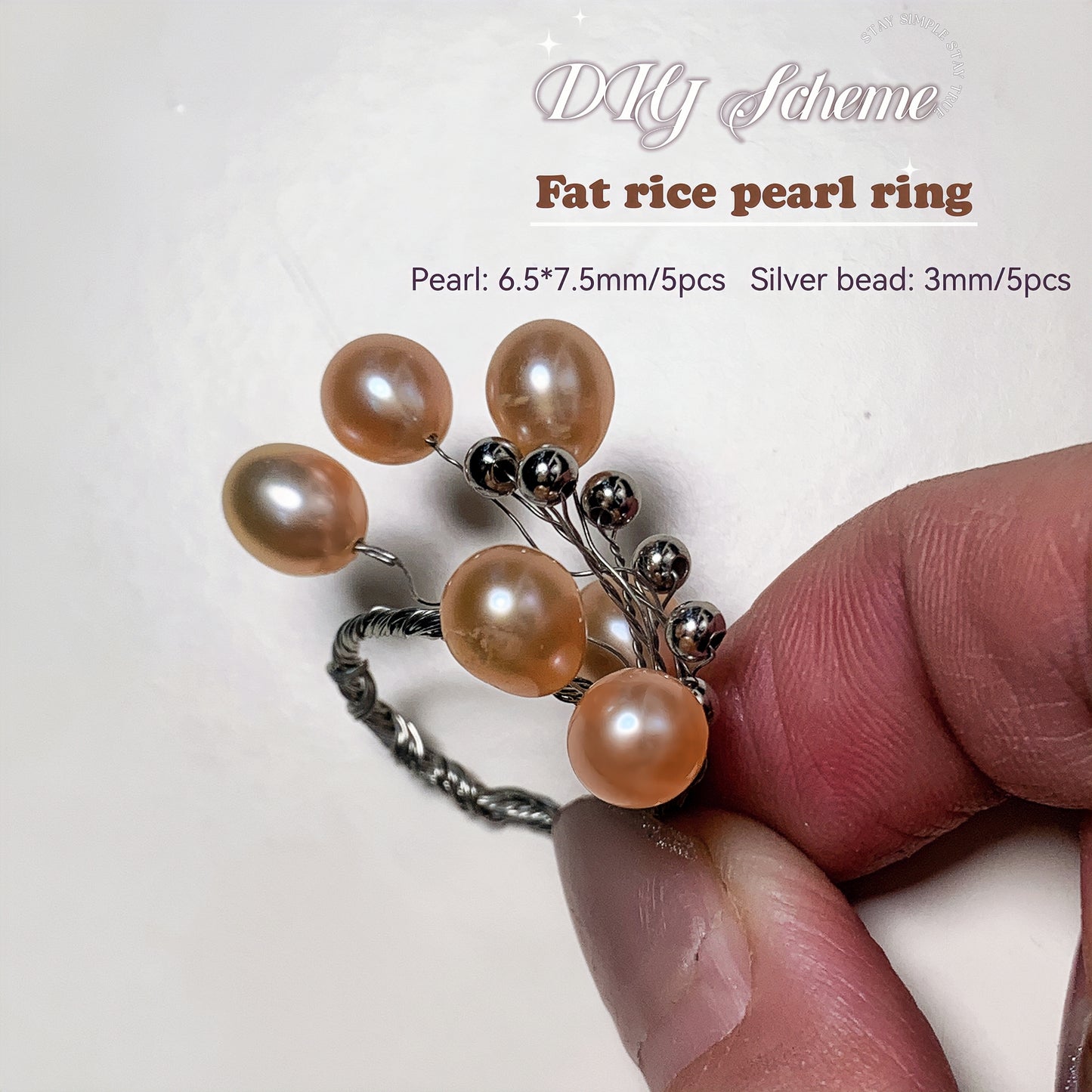 Colorful fat rice pearl (6.5*7.5mm）