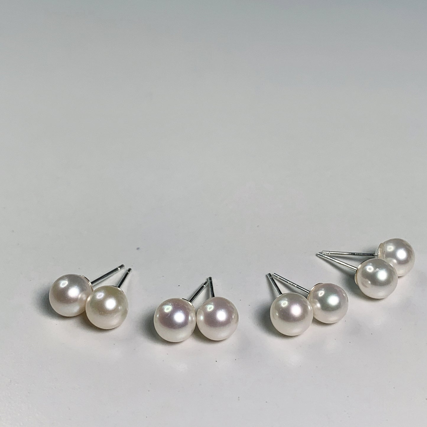 NO.3 Small fresh 6-7mm high light fresh water pearl 925 silver Ear stud