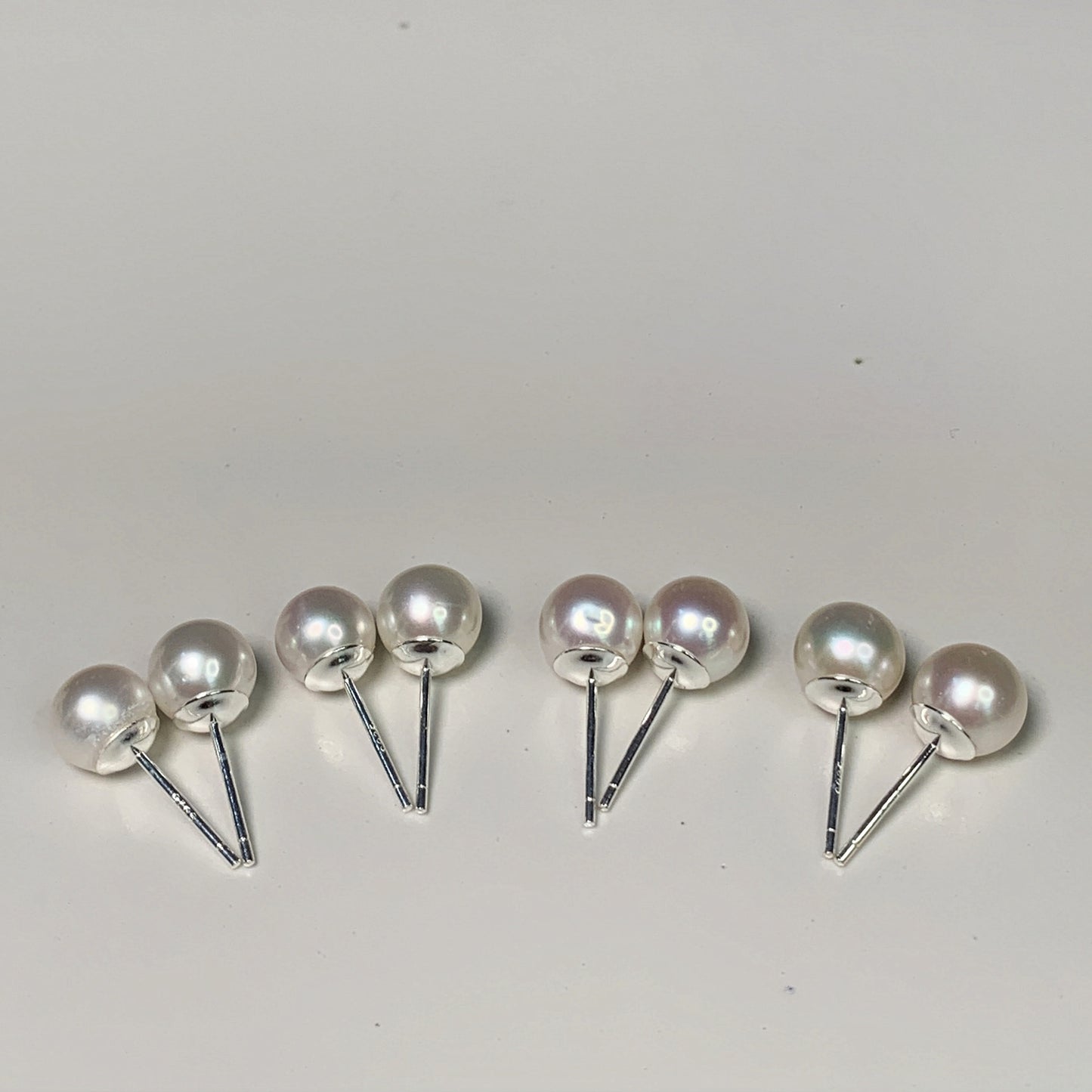 NO.3 Small fresh 6-7mm high light fresh water pearl 925 silver Ear stud