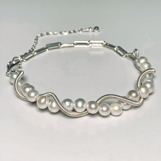 17.Hand-made original Dodder Flower Fresh Water Pearl bracelet