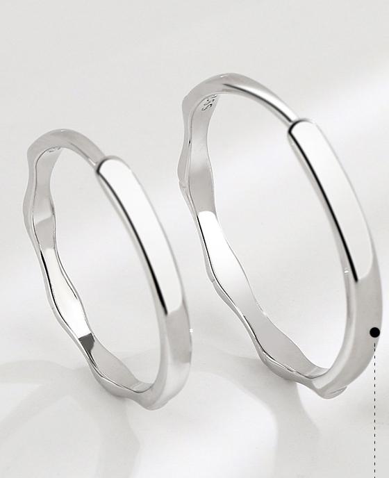 S925 Sterling Silver Ancient Style Bamboo Joint Couple Rings - 485 weddingring(45%)