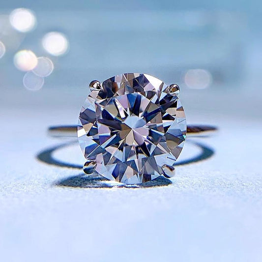 S925 Sterling Silver Oval Cut Round Ring 10mm 6A Cubic Zirconia Ring-261(35%)