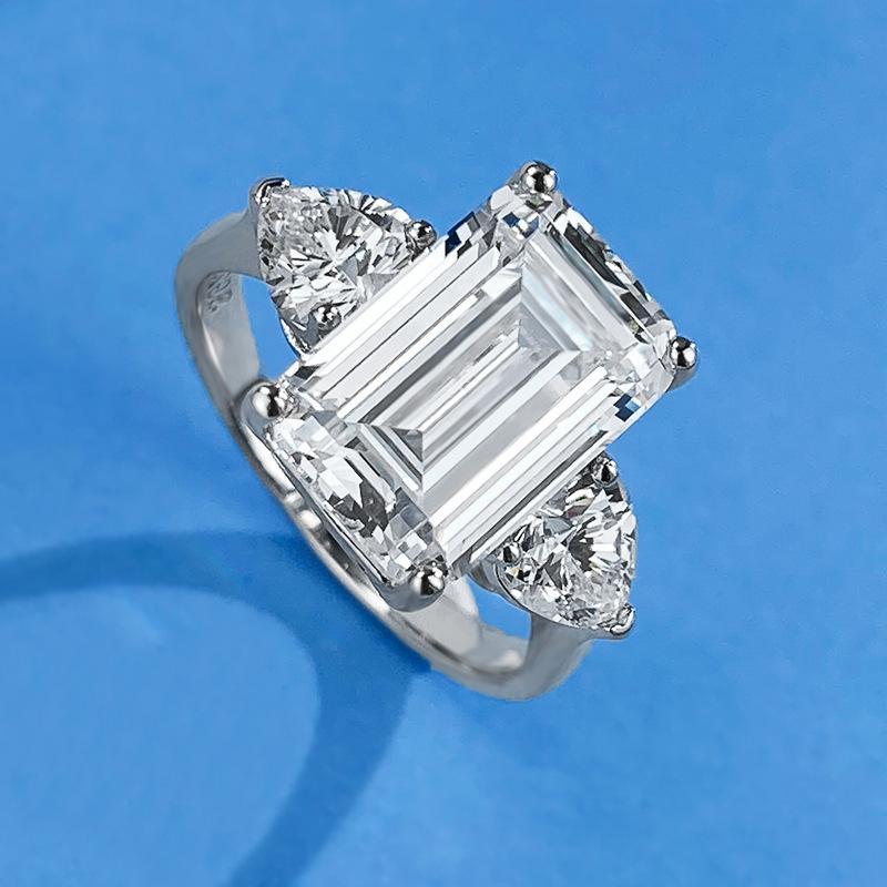 S925 Sterling Silver Grandma Cut Rock Sugar Ring 12*8mm 8A Cubic Zirconia Ring 5Carat-233(35%)