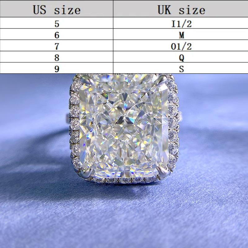 S925 Sterling Silver Ice Flower Cut High Carbon Ring 12*14 8A Cubic Zirconia Ring fashion jewelry accessory woman girl promise ring-389(35%)