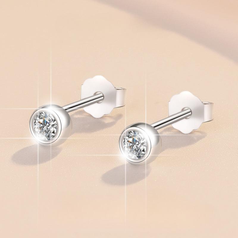 43. S925 Sterling Silver Bubble Stud Earrings  Synthetic Moissanite Stud Earrings