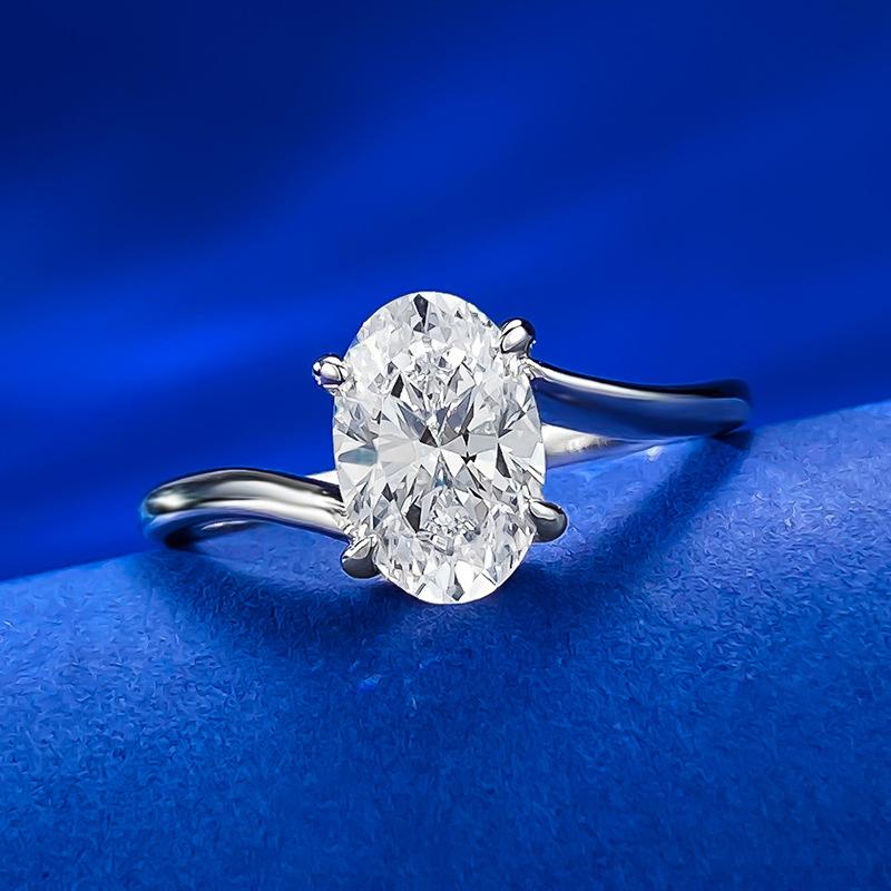 S925 Sterling Silver Oval Cut Oval Ring 6*9 6A Cubic Zirconia Ring fashion jewelry accessory woman girl promise ring-397(35%)