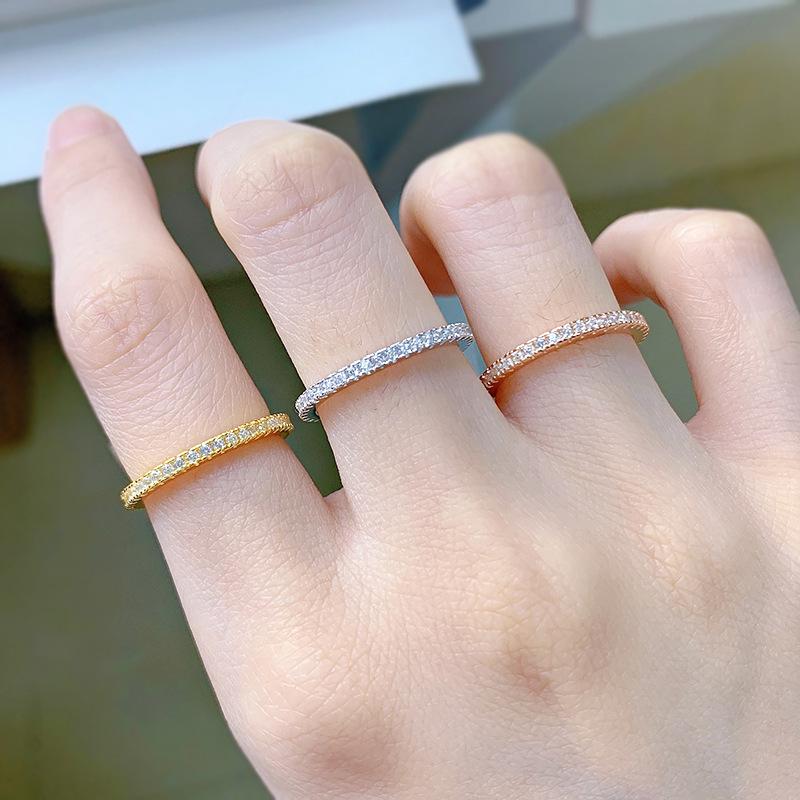 S925 Sterling Silver Full Ring 6A Cubic Zirconia Ring fashion jewelry accessory woman girl promise ring-130(35%)