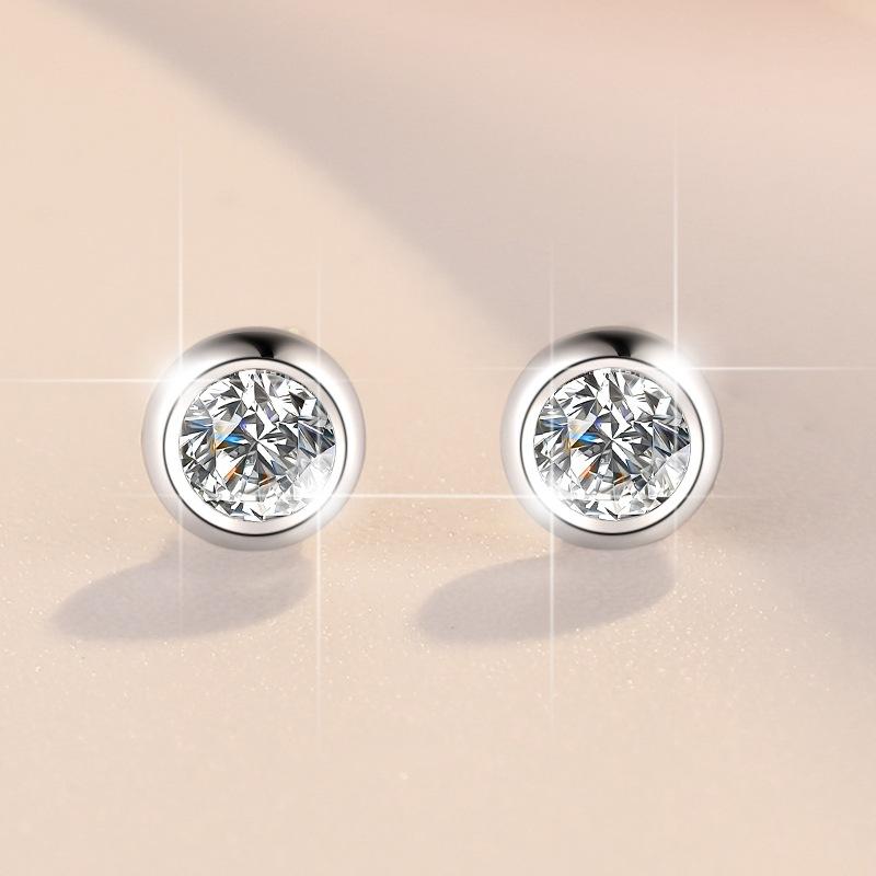 S925 Sterling Silver Bubble Stud Earrings  Synthetic Moissanite Stud Earrings Daily Life Earrings(35%)-640