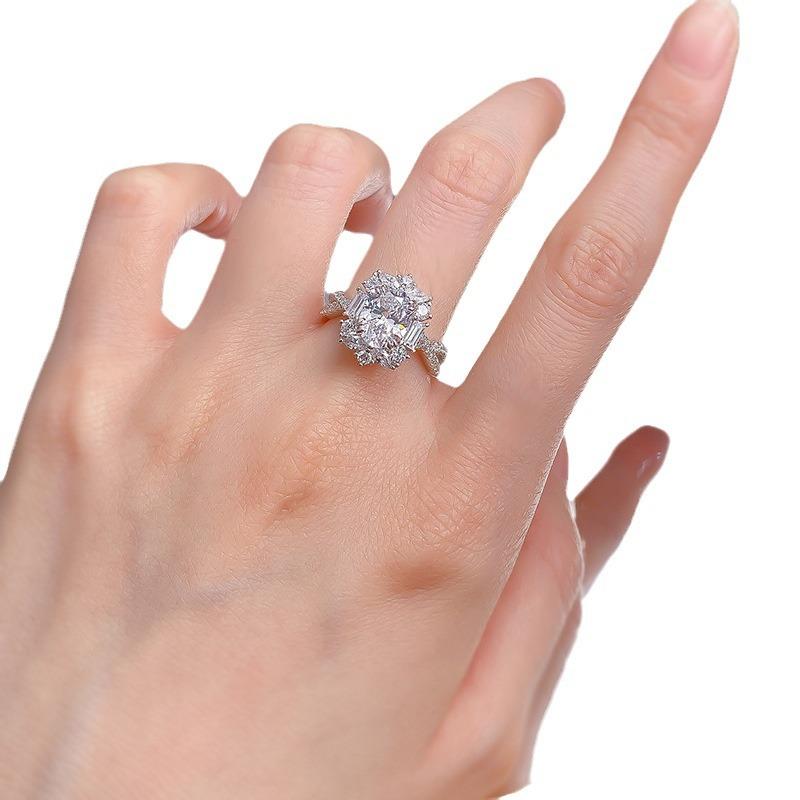 S925 sterling silver oval cut ring 7*9mm 6A cubic zirconia ring fashion jewelry accessory woman girl promise ring Springtok-280(35%)