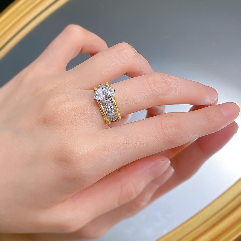 S925 Silver Wind Band Oval Cut Ring 6 * 8mm 6A Cubic Zirconia Ring fashion jewelry accessory woman girl promise ring Springtok-352(35%)