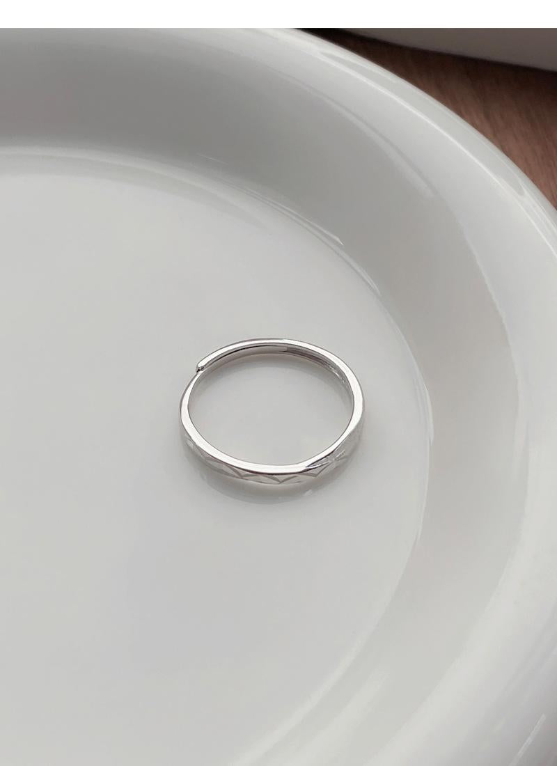 S925 Sterling Silver Niche Simple Matte Unisex Couple Rings Personality Fashion Light Luxury Pair Rings -630 jewellery  with  meaning(45%)