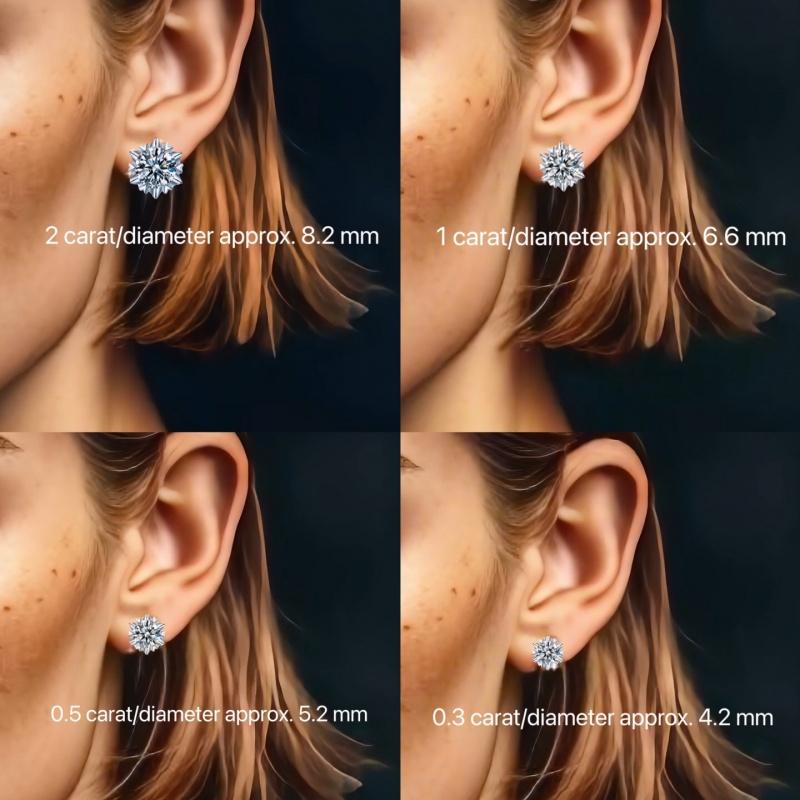 S925 Sterling Silver High Grade Synthetic Moissanite Snowflake Ear Stud/Certified Synthetic Moissanite/High Grade Of E Cut VVS1 Clarity D Color