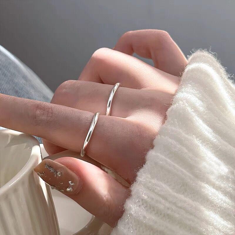 S925 Sterling Silver Simple Minimalist Open Ring for Women - 527(45%)