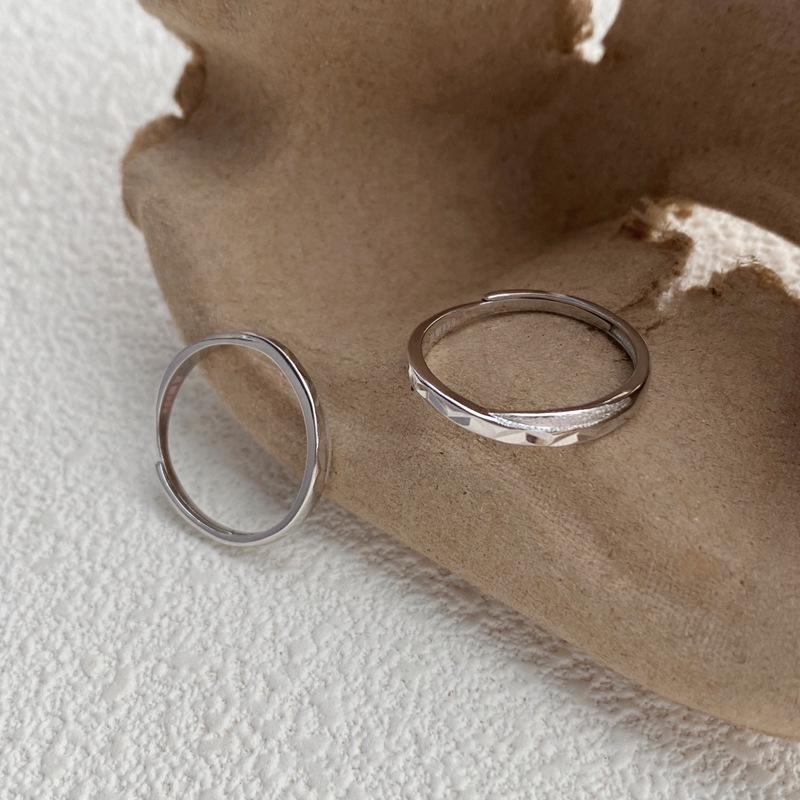 S925 Sterling Silver Niche Simple Matte Unisex Couple Rings Personality Fashion Light Luxury Pair Rings -630 jewellery  with  meaning(45%)
