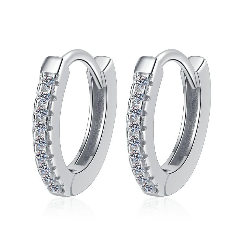 49. S925 Sterling Silver Circular Earrings Synthetic Moissanite Earrings