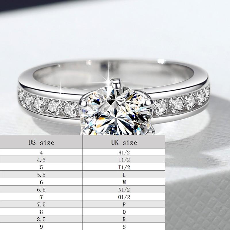 S925 Sterling Silver Ring Six-Claw Crown  Synthetic Moissanite fashion jewelry accessory woman girl promise ring Springtok-341(35%)
