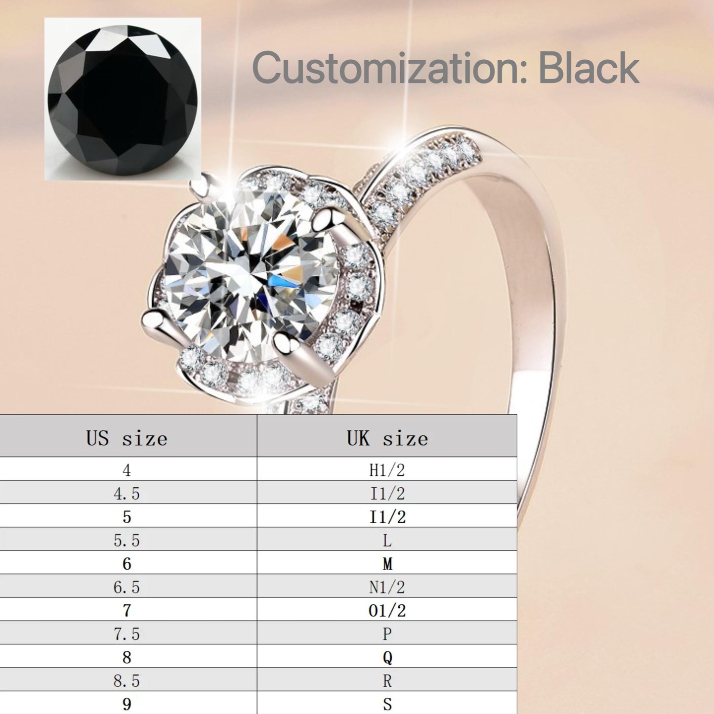 S925 Sterling Silver Hold flowers Ring Synthetic Moissanite Ring fashion jewelry accessory woman girl promise ring-471(35%)