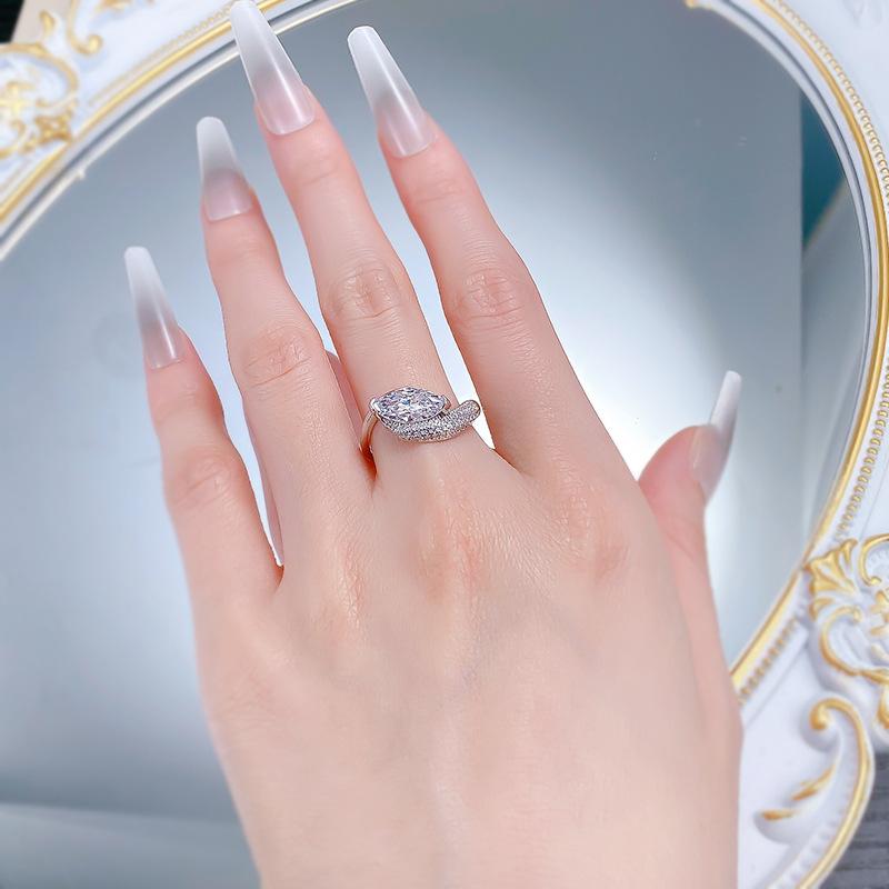 S925 Sterling Silver Marquise Ring 6*12mm 6A Cubic Zirconia Ring fashion jewelry accessory woman girl promise ring-287(35%)