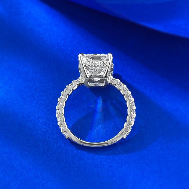 S925 Sterling Silver Grandma Cut Rectangular Ring 9*14mm 8A Cubic Zirconia Ring-576(35%)