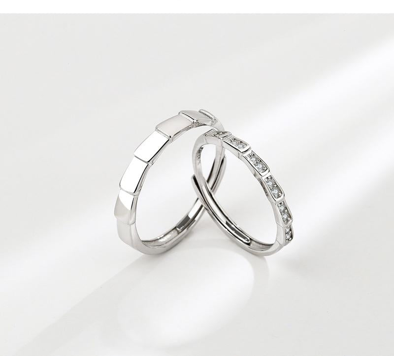 S925 Sterling Silver Simple Couple Ring-531 weddingring(45%)