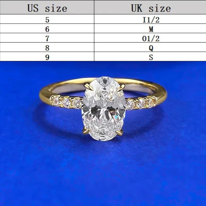 S925 Sterling Silver Oval Cut Oval Ring 6*9mm 6A Cubic Zirconia Ring Springtok-127(35%)