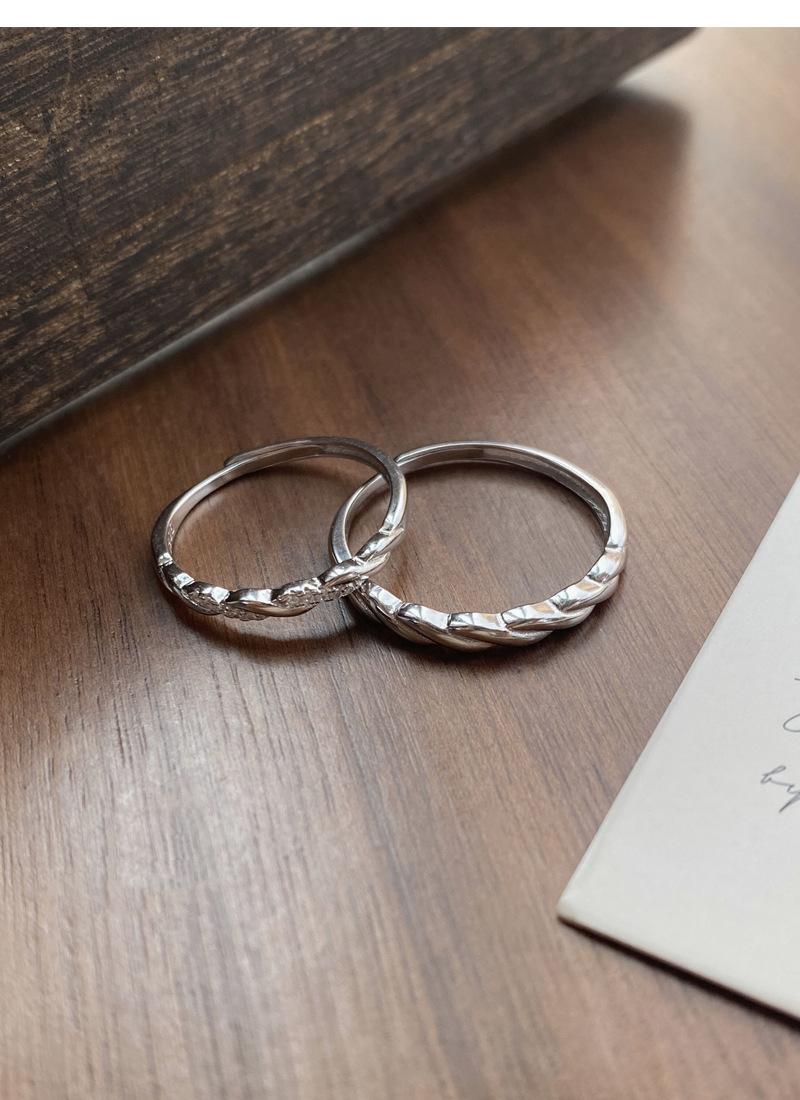 S925 Sterling Silver Mobius Ring Couple Rings Simple Adjustable Band -519 weddingring(45%)