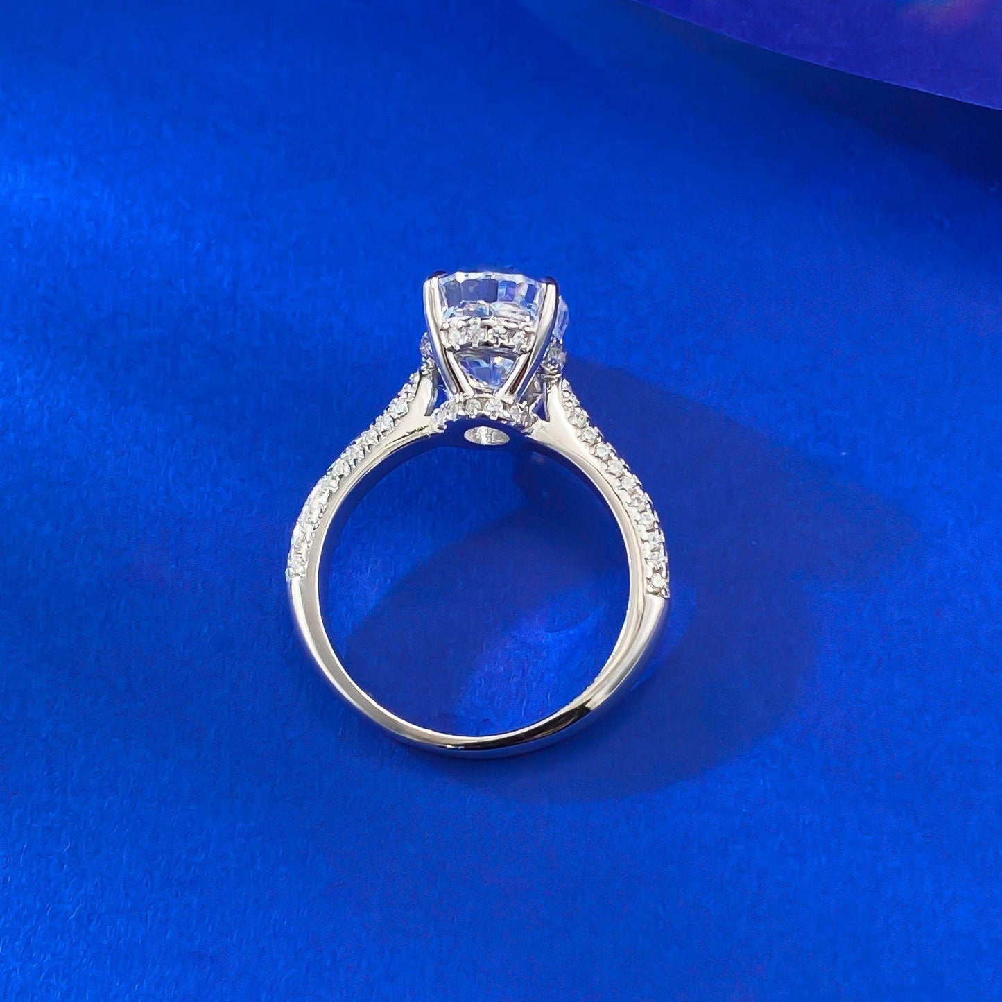 S925 Silver Ice Flower Cut Oval Pigeon Egg 8*12mm  8A Cubic Zirconia Ring-143(45%)