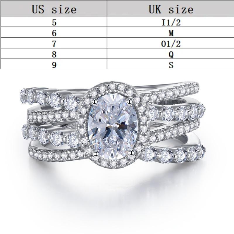 S925 sterling silver oval cut oval ring 6*8mm 6A cubic zirconia ring fashion jewelry accessory woman Girl promise ring-159 (35%)