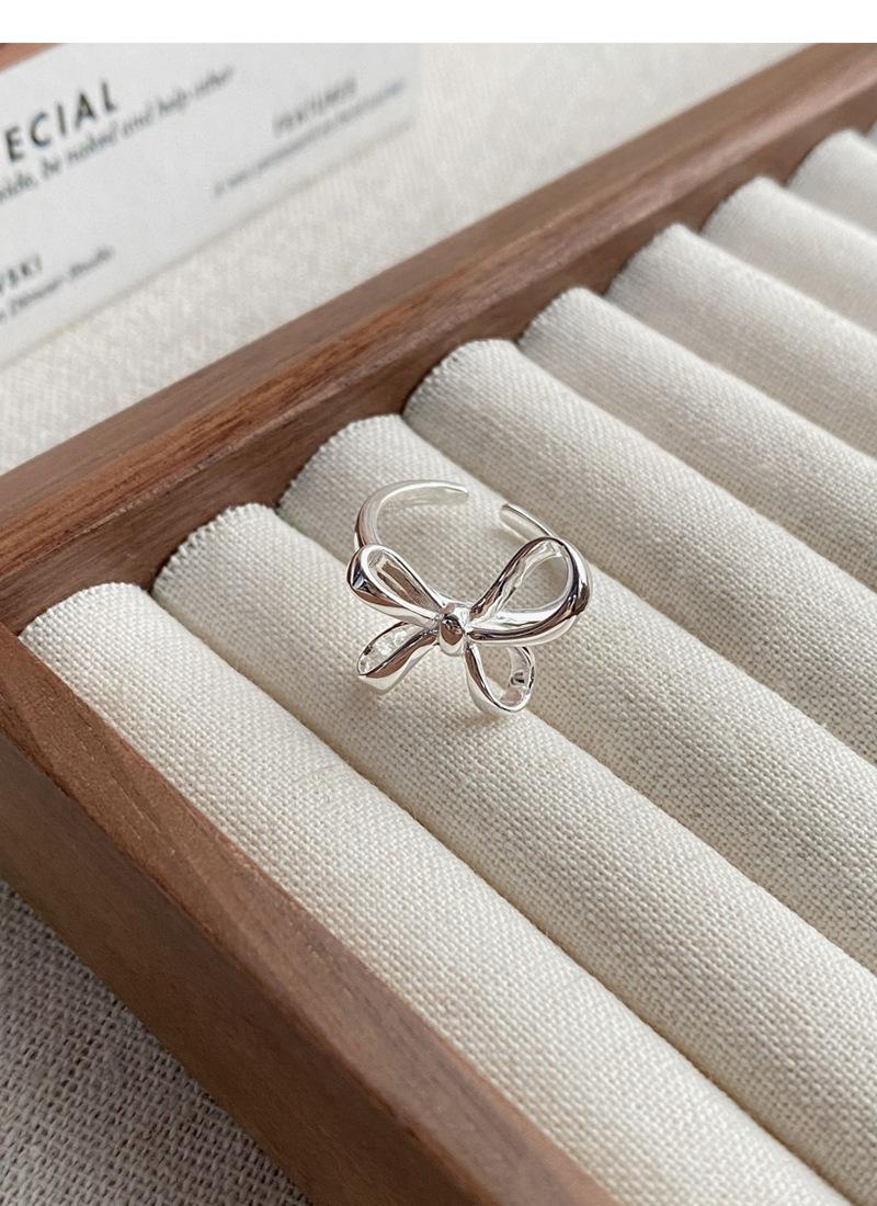 S925 Sterling Silver Bow Irregular Ring Women -515(45%)