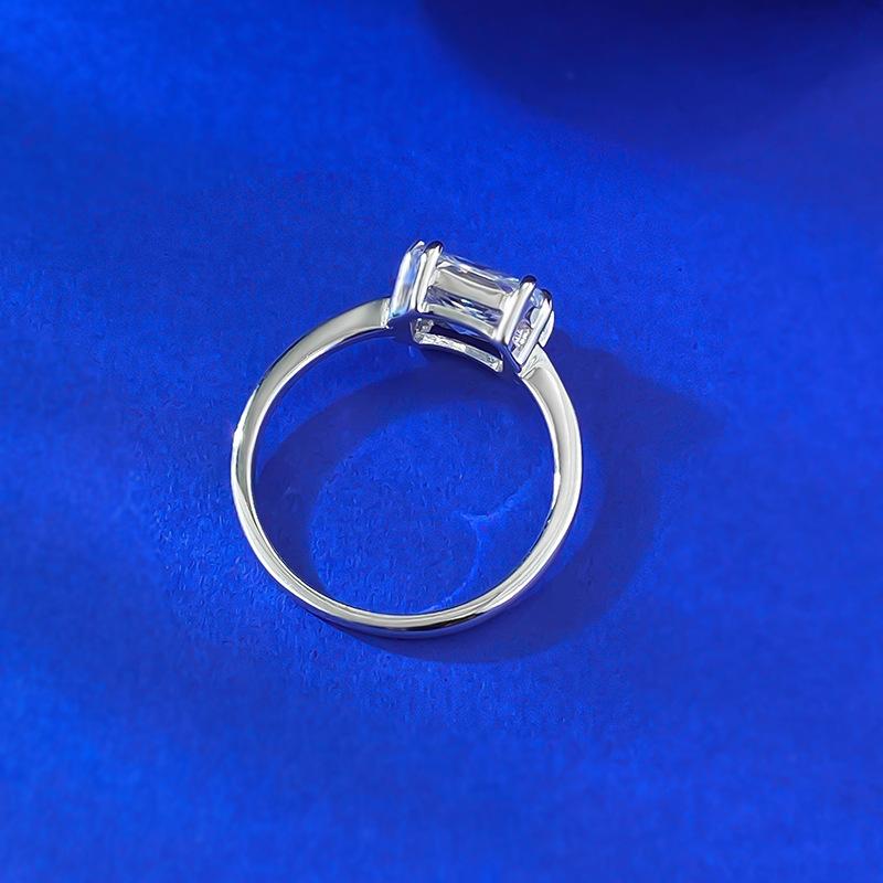 S925 Sterling Silver Transvers Rectangular 6A Cubic Zirconia Ring-154(45%)