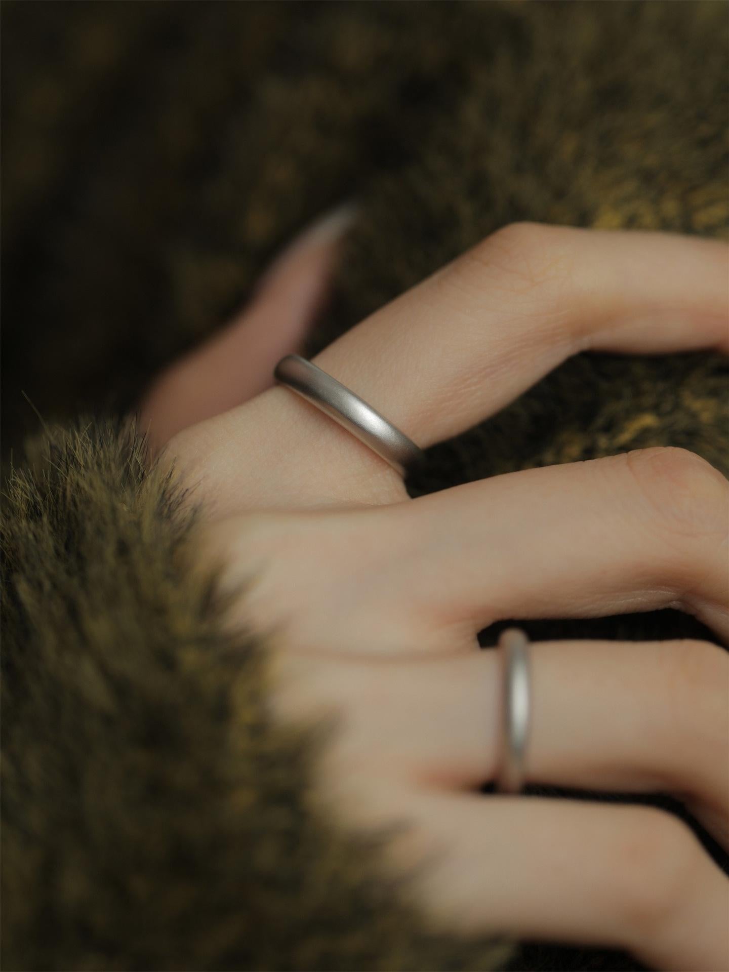 S925 Sterling Silver Matte Couple Rings Plain Band - 537 weddingring(45%)