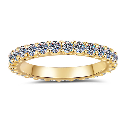 S925 Sterling Silver Full Band Row Moissanite fashion jewelry Ring-581(35%)