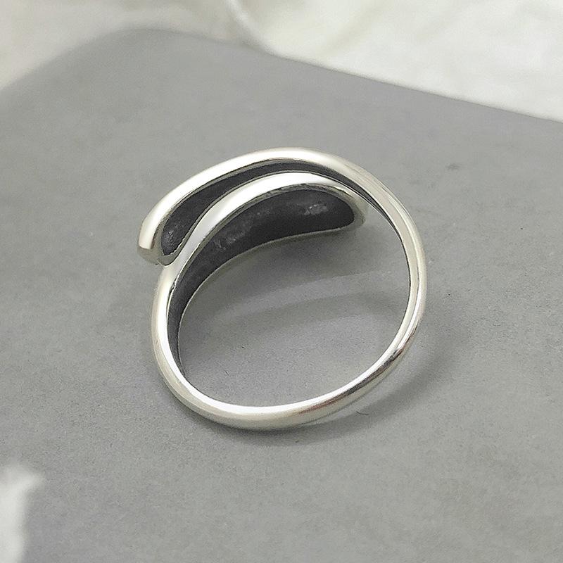 S925 Sterling Silver Minimalist Smooth Water Drop Open Ring for Women -560(45%)