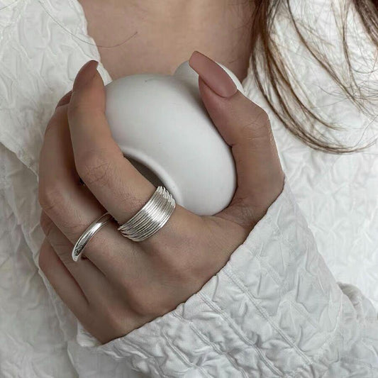 S925 Sterling Silver Multi-layer Ring Women's Open Ring-529(45%)
