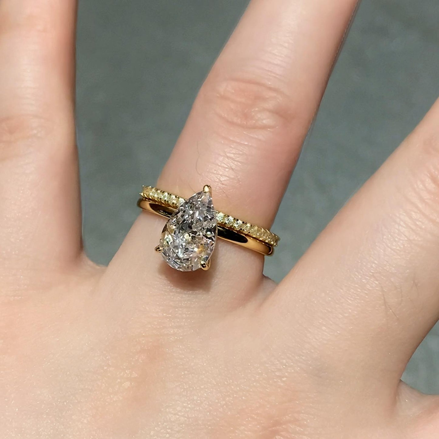 S925 Sterling Silver Pear Ice Flower Cut Water Drop Ring 7*11 8A Cubic Zirconia Ring fashion jewelry accessory woman girl promise ring-217(35%)