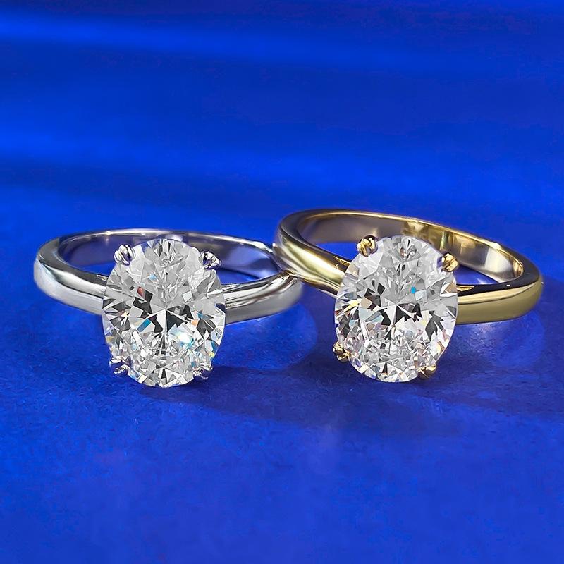 S925 sterling silver oval cut ring 8*10mm 6A cubic zirconia ring fashion jewelry accessory woman girl promise ring-383(35%)