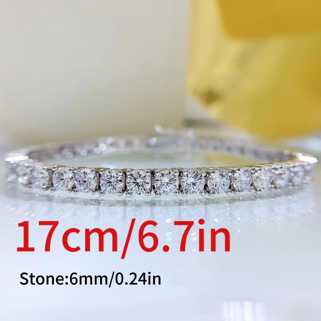 S925 Sterling Silver Full Oval Stones Tennis Bracelet 8A Cubic Zirconia Bracelet(15%)