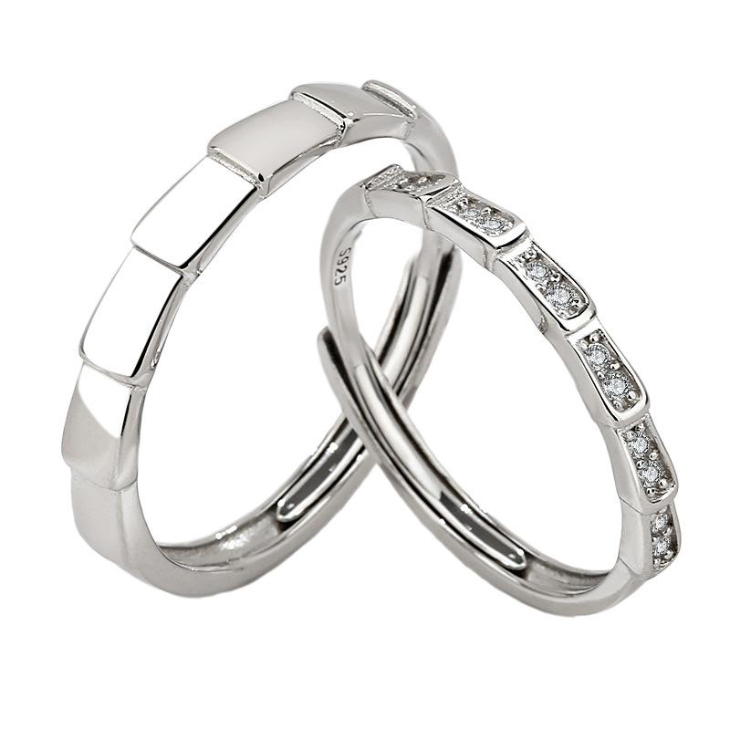 S925 Sterling Silver Simple Couple Ring-531 weddingring(45%)