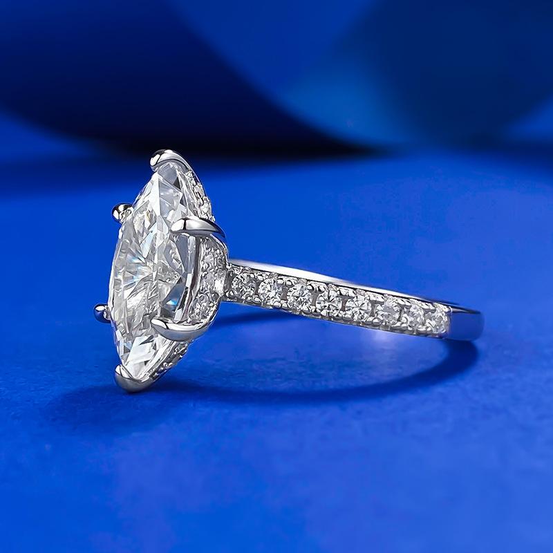 S925 Sterling Silver Marquise Cut Horse Eye Ring 6*12mm 8A Cubic Zirconia Ring fashion jewelry accessory woman girl promise ring-108(35%)