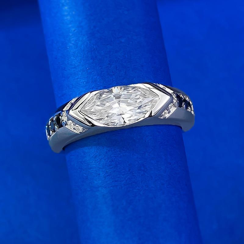 S925 Sterling Silver Marquise Cut Horse Eye Ring 5*10mm 6A Cubic Zirconia Ring fashion jewelry accessory woman girl promise ring-412(35%)