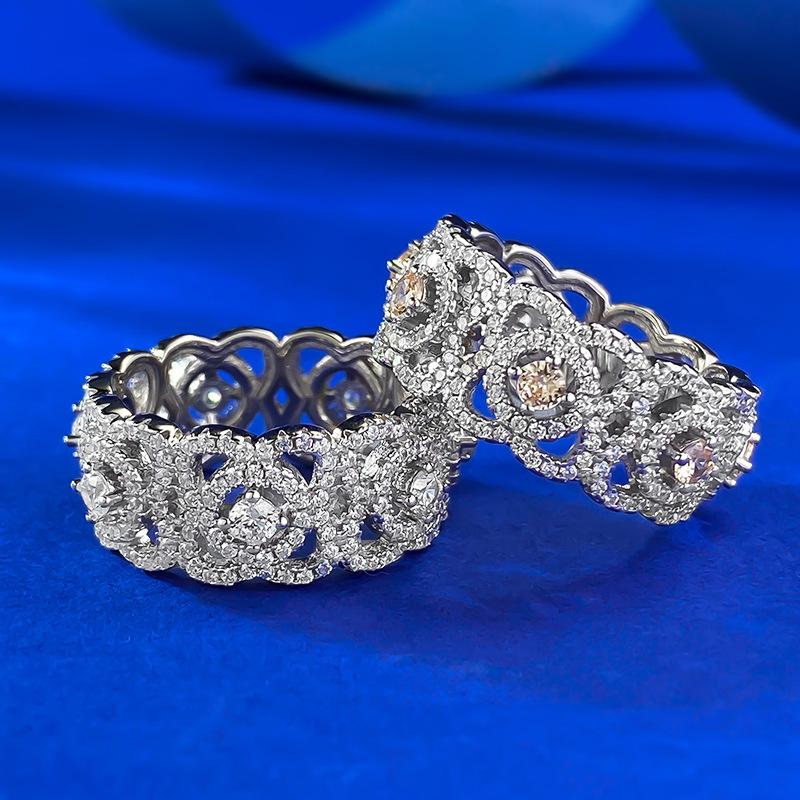 S925 Sterling Silver Wide Full Row Ring 6A Cubic Zirconia Ring fashion jewelry accessory woman girl promise ring-299(35%)