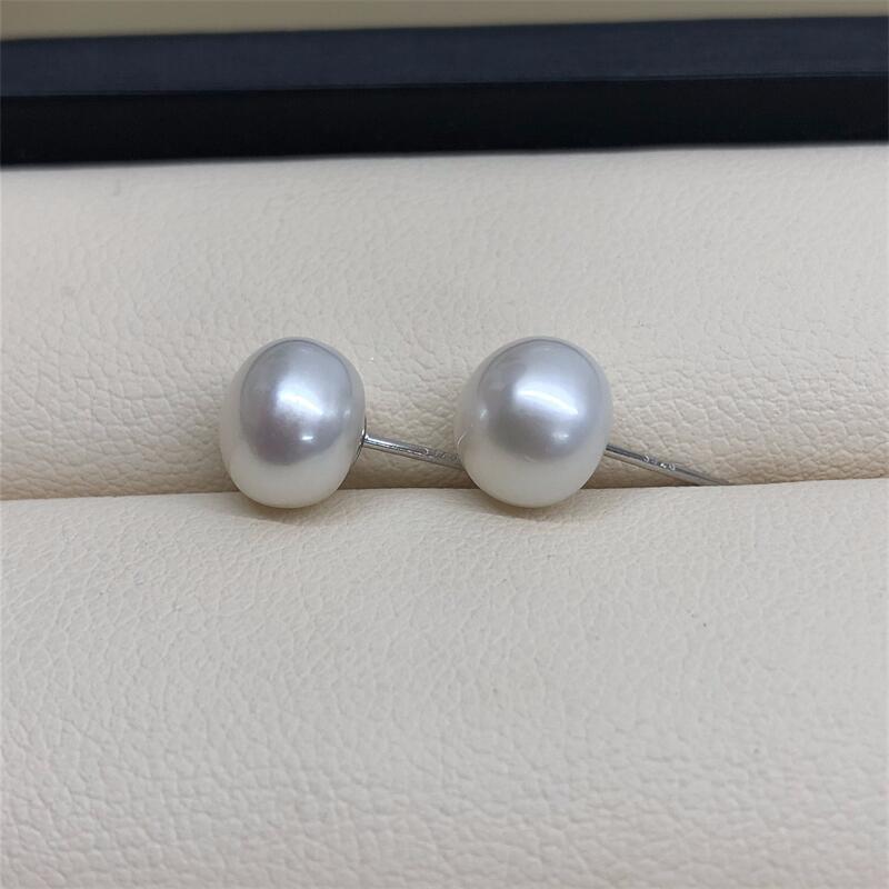 S925 Sterling Silver Earrings 9-10mm -649