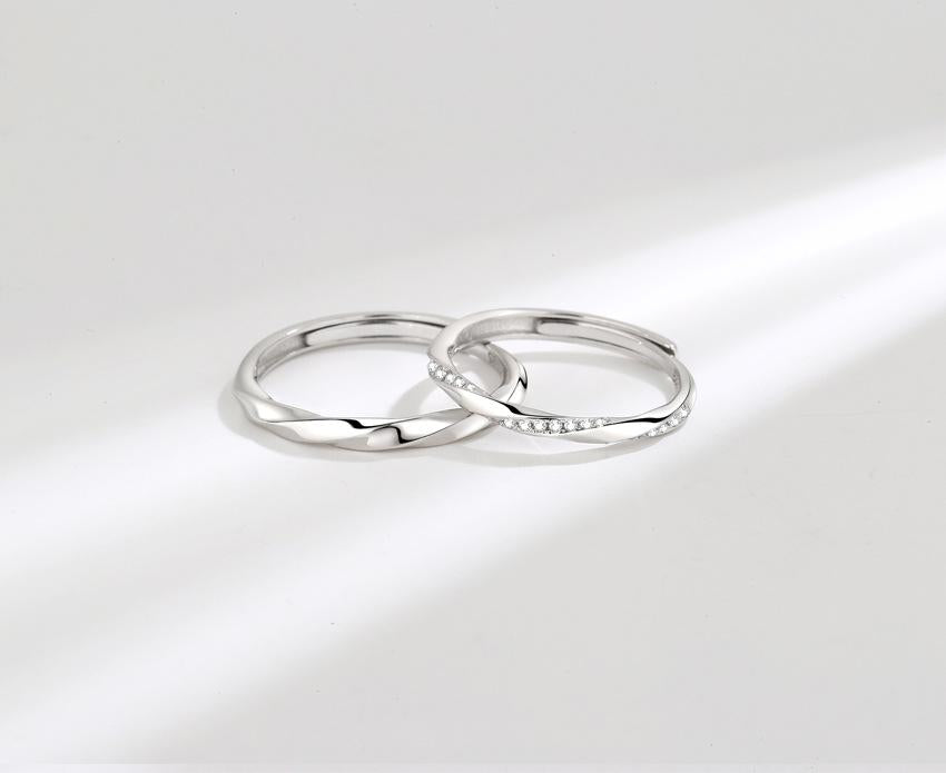 S925 Sterling Silver Mobius Simple Couple Open Ring -481 weddingring(45%)