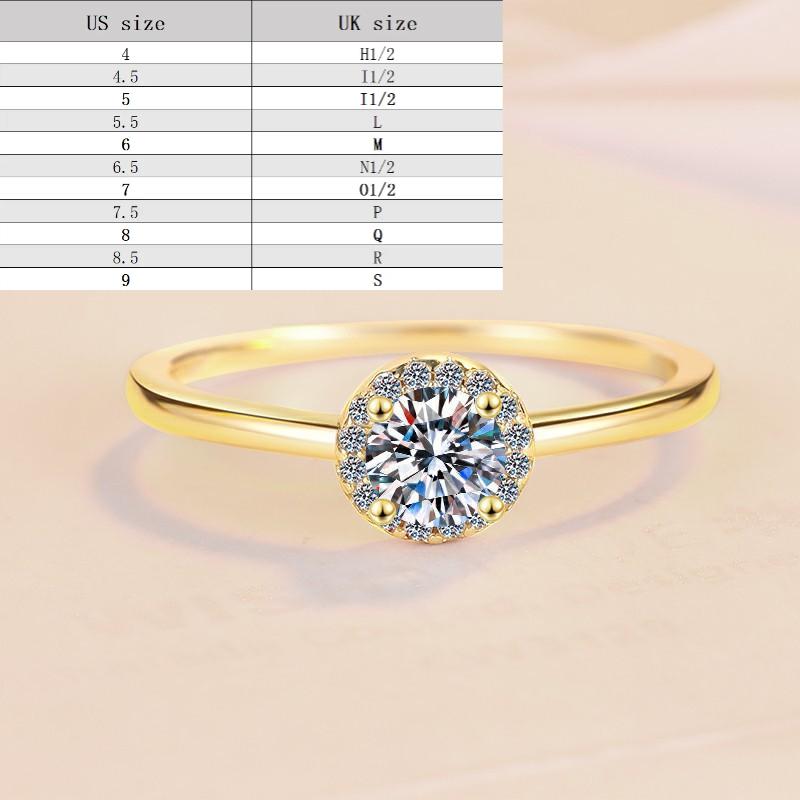 S925 Sterling Silver Golden Oval Thin Ring Synthetic Moissanite Ring-262(35%)