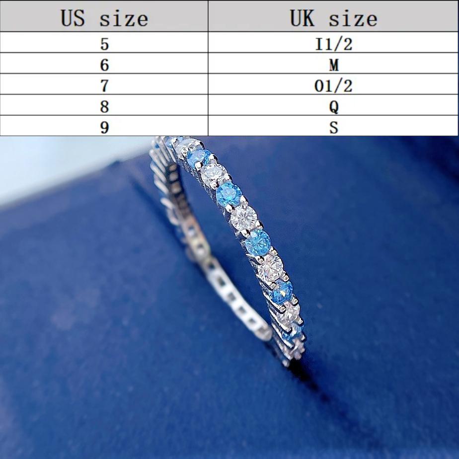 S925 Sterling Silver Color Fine Row Band Ring 6A Cubic Zirconia Ring fashion jewelry accessory woman girl promise ring-129(35%)