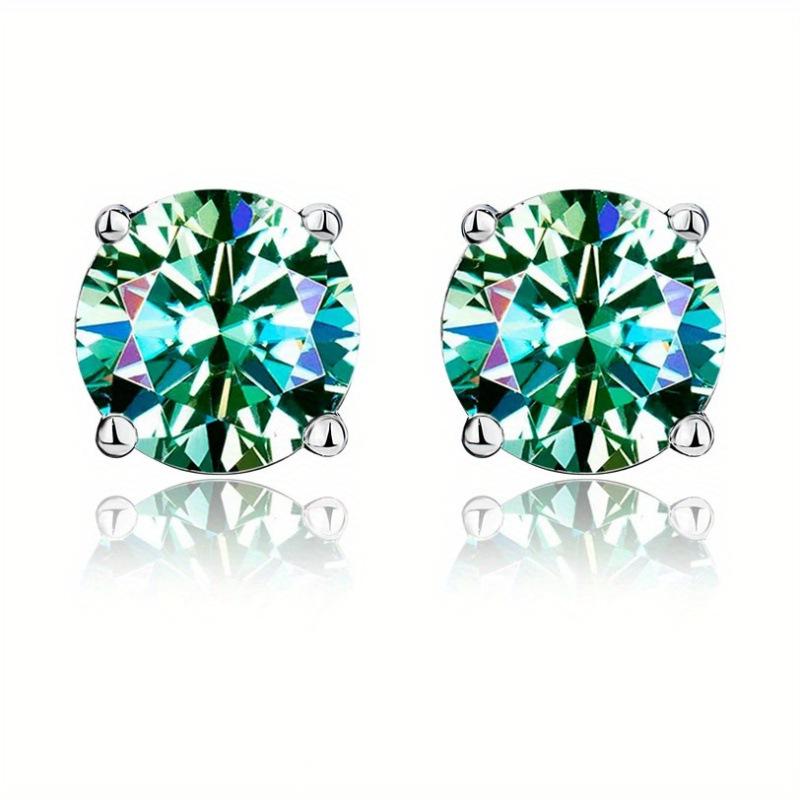 S925 Sterling Silver High Grade Synthetic Moissanite  Four-Claw Stud Earrings Daily Life Earrings-642(35%))