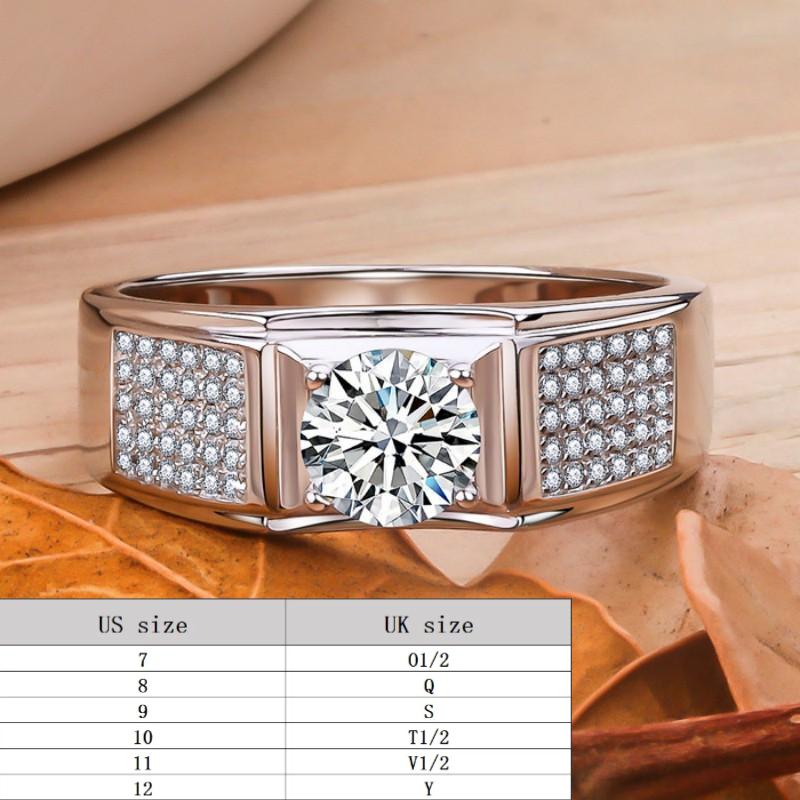 Synthetic Moissanite Sterling Silver Men's Little Starry Ring elegant luxury daily life engagement ring-203(35%)